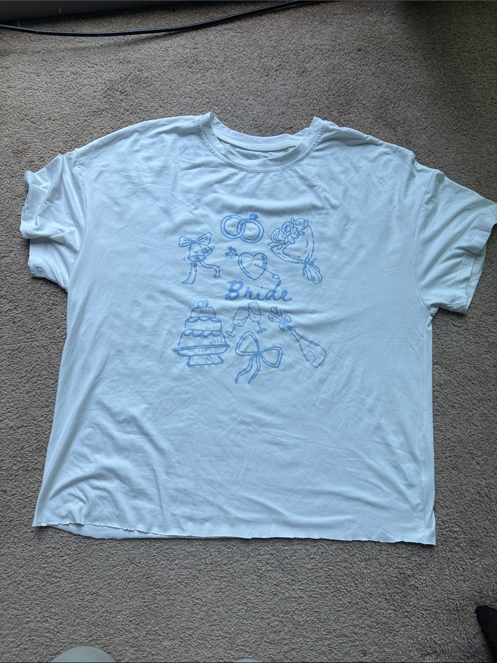 Bride Graphic Tee - Light Blue on White